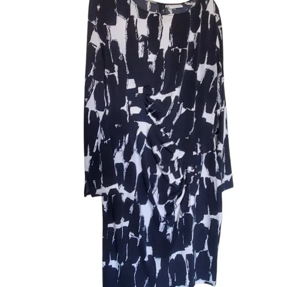 New York & Co. Silky Feel Black White XL Dress - Picture 8 of 13
